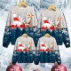 Family Ugly Christmas Sweatshirt Pullover Santa Claus Elk Casual Crewneck Green Black Blue Long Sleeve Adorable Matching Outfits Family Ugly Christmas Sweatshirt Pullover Santa Claus Elk Casual Crewneck Green Black Blue Long Sleeve Adorable Matching Outfits
