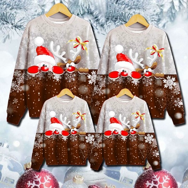Family Ugly Christmas Sweatshirt Pullover Santa Claus Elk Casual Crewneck Green Black Blue Long Sleeve Adorable Matching Outfits Family Ugly Christmas Sweatshirt Pullover Santa Claus Elk Casual Crewneck Green Black Blue Long Sleeve Adorable Matching Outfits