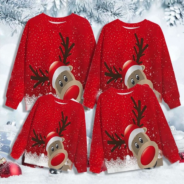 Family Ugly Christmas Sweatshirt Pullover Santa Claus Elk Casual Crewneck Green Black Blue Long Sleeve Adorable Matching Outfits Family Ugly Christmas Sweatshirt Pullover Santa Claus Elk Casual Crewneck Green Black Blue Long Sleeve Adorable Matching Outfits