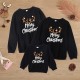 Family Sweatshirt Cotton Letter Casual Black Red Long Sleeve Daily Matching Outfits