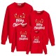 Family Sweatshirt Cotton Letter Casual Black Red Long Sleeve Daily Matching Outfits
