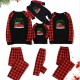 Pajamas Family Plaid Letter Home Black Long Sleeve Basic Matching Outfits Pajamas Family Plaid Letter Home Black Long Sleeve Basic Matching Outfits