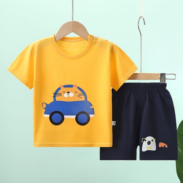 2 Pieces Kids Boys T-shirt & Shorts Outfit Animal Cartoon Short Sleeve Crewneck Cotton Set Casual Fashion Daily Summer Spring 3-7 Years 2 Pieces Kids Boys T-shirt & Shorts Outfit Animal Cartoon Short Sleeve Crewneck Cotton Set Casual Fashion Daily Summer Spring 3-7 Years