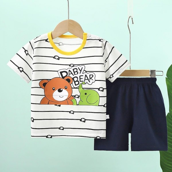 2 Pieces Kids Boys T-shirt & Shorts Outfit Animal Cartoon Short Sleeve Crewneck Cotton Set Casual Fashion Daily Summer Spring 3-7 Years 2 Pieces Kids Boys T-shirt & Shorts Outfit Animal Cartoon Short Sleeve Crewneck Cotton Set Casual Fashion Daily Summer Spring 3-7 Years
