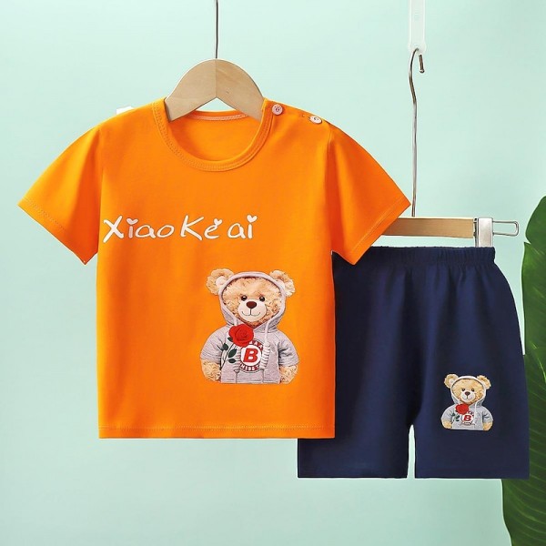 2 Pieces Kids Boys T-shirt & Shorts Outfit Animal Cartoon Short Sleeve Crewneck Cotton Set Casual Fashion Daily Summer Spring 3-7 Years 2 Pieces Kids Boys T-shirt & Shorts Outfit Animal Cartoon Short Sleeve Crewneck Cotton Set Casual Fashion Daily Summer Spring 3-7 Years