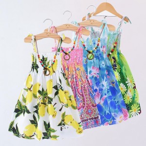 Kids Girls&#039; Dress Floral Animal Cartoon Sleeveless Casual Active Daily Cotton Knee-length Floral Dress Summer Dress Summer Spring 2-12 Years 8601 Rainbow Bar 8602 orange 8602 purple
