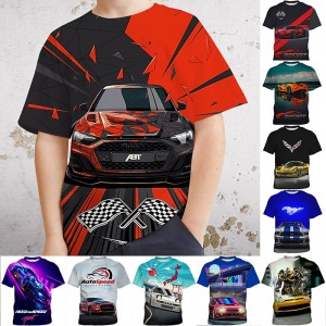 Fashion Letter Pattern Printed Short Sleeve T-Shirt Fashion 3D Printed Colorful Shirts For Boys And Girls