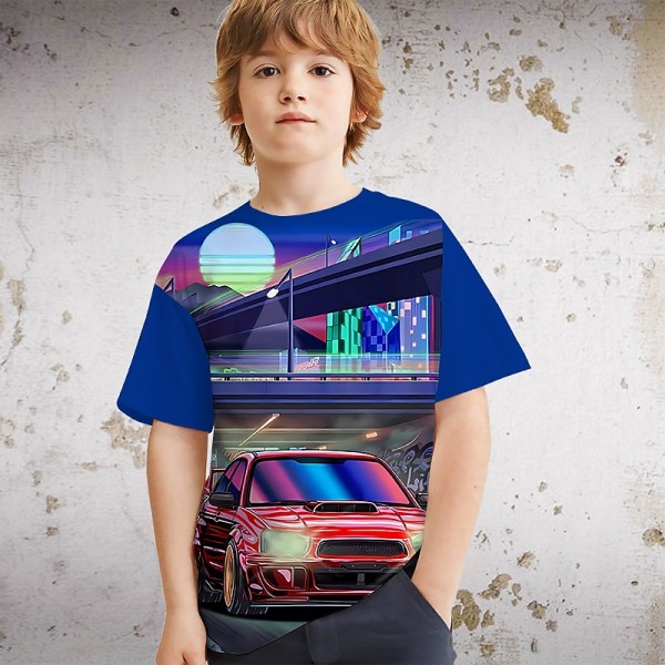 Fashion Letter Pattern Printed Short Sleeve T-Shirt Fashion 3D Printed Colorful Shirts For Boys And Girls Fashion Letter Pattern Printed Short Sleeve T-Shirt Fashion 3D Printed Colorful Shirts For Boys And Girls