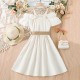 Kids Girls' Dress Solid Color Sleeveless Short Sleeve Outdoor Casual Ruffle Daily Casual Polyester Knee-length White Dress Casual Dress Summer 7-13 Years White Pink Blue Kids Girls' Dress Solid Color Sleeveless Short Sleeve Outdoor Casual Ruffle Daily Casual Polyester Knee-length White Dress Casual Dress Summer 7-13 Years White Pink Blue