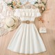 Kids Girls' Dress Solid Color Sleeveless Short Sleeve Outdoor Casual Ruffle Daily Casual Polyester Knee-length White Dress Casual Dress Summer 7-13 Years White Pink Blue Kids Girls' Dress Solid Color Sleeveless Short Sleeve Outdoor Casual Ruffle Daily Casual Polyester Knee-length White Dress Casual Dress Summer 7-13 Years White Pink Blue