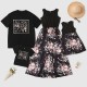Mommy and Me Family Sets Plant Street Print Black White Pink Sleeveless Maxi Tank Dress Vacation Matching Outfits Mommy and Me Family Sets Plant Street Print Black White Pink Sleeveless Maxi Tank Dress Vacation Matching Outfits