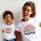 Mommy and Me T shirt Butterfly Letter Striped Home Print Black White Red Short Sleeve Active Matching Outfits Mommy and Me T shirt Butterfly Letter Striped Home Print Black White Red Short Sleeve Active Matching Outfits