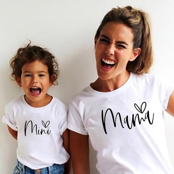 Mommy and Me T shirt Butterfly Letter Striped Home Print Black White Red Short Sleeve Active Matching Outfits Mommy and Me T shirt Butterfly Letter Striped Home Print Black White Red Short Sleeve Active Matching Outfits