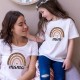 Mommy and Me T shirt Butterfly Letter Striped Home Print Black White Red Short Sleeve Active Matching Outfits Mommy and Me T shirt Butterfly Letter Striped Home Print Black White Red Short Sleeve Active Matching Outfits