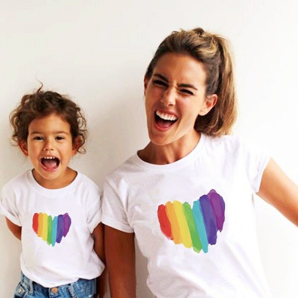 Mommy and Me T shirt Butterfly Letter Striped Home Print Black White Red Short Sleeve Active Matching Outfits Mommy and Me T shirt Butterfly Letter Striped Home Print Black White Red Short Sleeve Active Matching Outfits