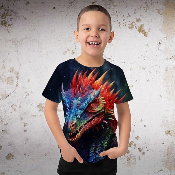 Boys 3D Graphic Animal Dinosaur T shirt Short Sleeve 3D Print Summer Spring Active Sports Fashion Polyester Kids 3-12 Years Outdoor Casual Daily Regular Fit Boys 3D Graphic Animal Dinosaur T shirt Short Sleeve 3D Print Summer Spring Active Sports Fashion Polyester Kids 3-12 Years Outdoor Casual Daily Regular Fit