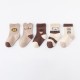 Baby Unisex 5 Pairs Socks Pink Blue Brown Animal Floral Spring Fall Cute Home 1-5 Years
