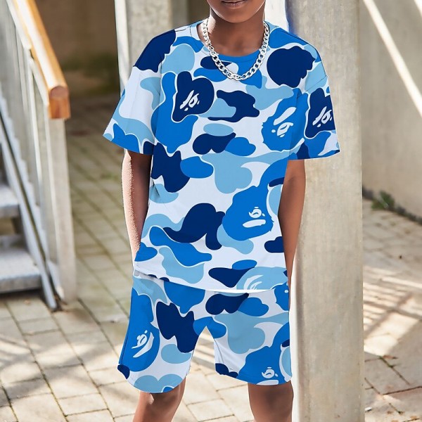 Boys 3D Graphic Camo Camouflage T-shirt & Shorts T-shirt Set Clothing Set Short Sleeve 3D prints Summer Spring Active Sports Fashion Polyester Kids 3-13 Years Outdoor Street Vacation Regular Fit Boys 3D Graphic Camo Camouflage T-shirt & Shorts T-shirt Set Clothing Set Short Sleeve 3D prints Summer Spring Active Sports Fashion Polyester Kids 3-13 Years Outdoor Street Vacation Regular Fit