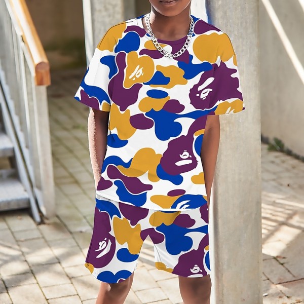Boys 3D Graphic Camo Camouflage T-shirt & Shorts T-shirt Set Clothing Set Short Sleeve 3D prints Summer Spring Active Sports Fashion Polyester Kids 3-13 Years Outdoor Street Vacation Regular Fit Boys 3D Graphic Camo Camouflage T-shirt & Shorts T-shirt Set Clothing Set Short Sleeve 3D prints Summer Spring Active Sports Fashion Polyester Kids 3-13 Years Outdoor Street Vacation Regular Fit