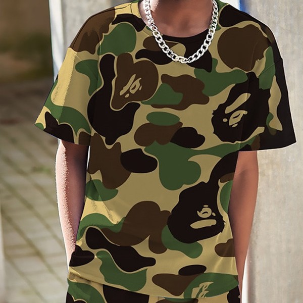 Boys 3D Graphic Camo Camouflage T-shirt & Shorts T-shirt Set Clothing Set Short Sleeve 3D prints Summer Spring Active Sports Fashion Polyester Kids 3-13 Years Outdoor Street Vacation Regular Fit Boys 3D Graphic Camo Camouflage T-shirt & Shorts T-shirt Set Clothing Set Short Sleeve 3D prints Summer Spring Active Sports Fashion Polyester Kids 3-13 Years Outdoor Street Vacation Regular Fit