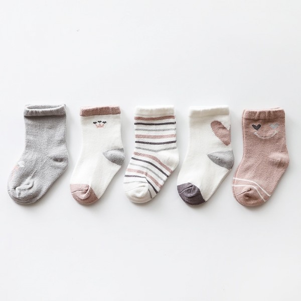 Toddler Unisex 5 Pairs Socks Fox series cat series Love series Striped Jacquard Spring Fall Cute Home 1-5 Years Toddler Unisex 5 Pairs Socks Fox series cat series Love series Striped Jacquard Spring Fall Cute Home 1-5 Years