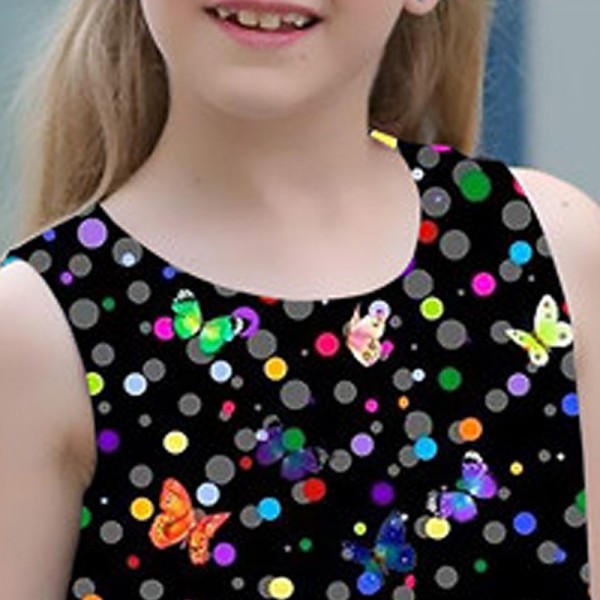Girls' 3D Graphic Butterfly Dress Sleeveless 3D Print Summer Spring Sports & Outdoor Daily Holiday Cute Casual Sweet Kids 3-12 Years Casual Dress A Line Dress Tank Dress Above Knee Polyester Regular Girls' 3D Graphic Butterfly Dress Sleeveless 3D Print Summer Spring Sports & Outdoor Daily Holiday Cute Casual Sweet Kids 3-12 Years Casual Dress A Line Dress Tank Dress Above Knee Polyester Regular