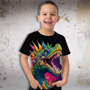 Boys 3D Graphic Animal Dinosaur T shirt Tee Short Sleeve 3D Print Summer Spring Active Sports Fashion Polyester Kids 3-12 Years Outdoor Casual Daily Regular Fit