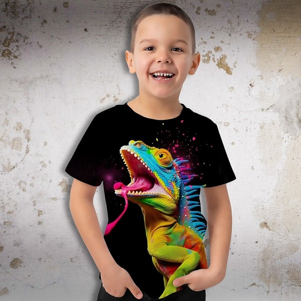 Boys 3D Graphic Animal Dinosaur T shirt Tee Short Sleeve 3D Print Summer Spring Active Sports Fashion Polyester Kids 3-12 Years Outdoor Casual Daily Regular Fit