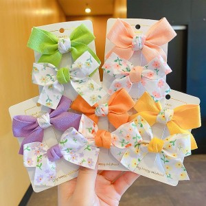 2 Pieces Kids / Toddler Girls&#039; Active / Sweet Daily Floral Bow Polyester Hair Accessories Yellow / Pink / Blue Kid onesize