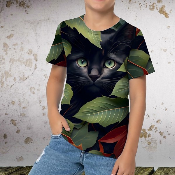 Boys 3D Graphic Animal Cartoon T shirt Tee Short Sleeve 3D Print Summer Spring Active Sports Fashion Polyester Kids 3-12 Years Outdoor Casual Daily Regular Fit