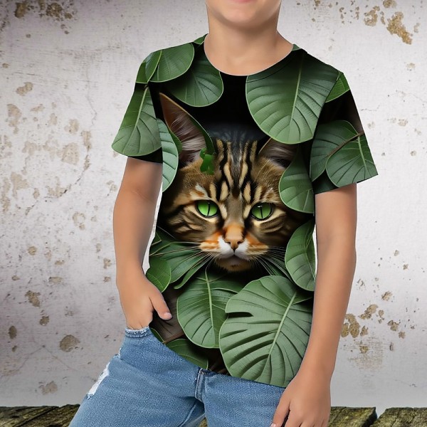 Boys 3D Graphic Animal Cartoon T shirt Tee Short Sleeve 3D Print Summer Spring Active Sports Fashion Polyester Kids 3-12 Years Outdoor Casual Daily Regular Fit