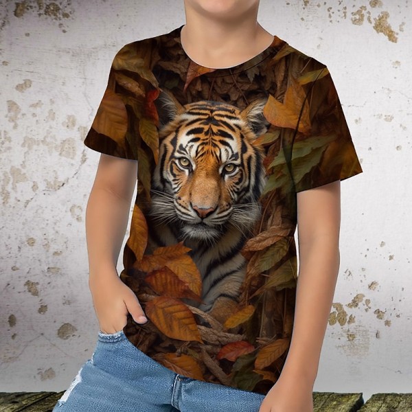 Boys 3D Graphic Animal Cartoon T shirt Tee Short Sleeve 3D Print Summer Spring Active Sports Fashion Polyester Kids 3-12 Years Outdoor Casual Daily Regular Fit