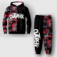 Boys 3D Camo Hoodie &amp; Pants Set Letter Long Sleeve 3D Printing Fall Winter Active Fashion Cool Polyester Kids 3-12 Years Outdoor Street Vacation Regular Fit