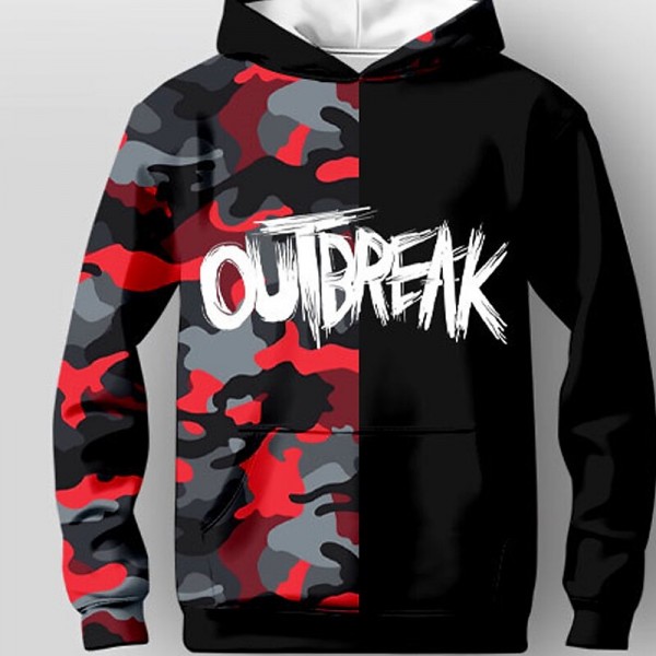 Boys 3D Camo Hoodie &amp; Pants Set Letter Long Sleeve 3D Printing Fall Winter Active Fashion Cool Polyester Kids 3-12 Years Outdoor Street Vacation Regular Fit