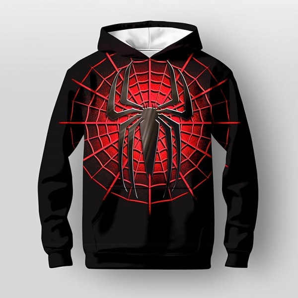 Boys 3D Spider Hoodie Pullover Long Sleeve 3D Print Fall Winter Fashion Streetwear Cool Polyester Kids 3-12 Years Outdoor Casual Daily Regular Fit Boys 3D Spider Hoodie Pullover Long Sleeve 3D Print Fall Winter Fashion Streetwear Cool Polyester Kids 3-12 Years Outdoor Casual Daily Regular Fit