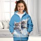 Girls' 3D Cat Hoodie Coat Outerwear Long Sleeve 3D Print Fall Winter Active Fashion Cute Polyester Kids 3-12 Years Outdoor Casual Daily Regular Fit Girls' 3D Cat Hoodie Coat Outerwear Long Sleeve 3D Print Fall Winter Active Fashion Cute Polyester Kids 3-12 Years Outdoor Casual Daily Regular Fit