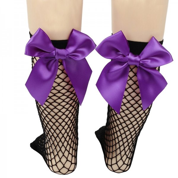 Kids Girls' Socks White fishnet stockings / pink knot Black fishnet stockings / rose red knot White fishnet stockings / purple knot Solid Color Hole Summer Spring Cute School 1-12 Years Kids Girls' Socks White fishnet stockings / pink knot Black fishnet stockings / rose red knot White fishnet stockings / purple knot Solid Color Hole Summer Spring Cute School 1-12 Years
