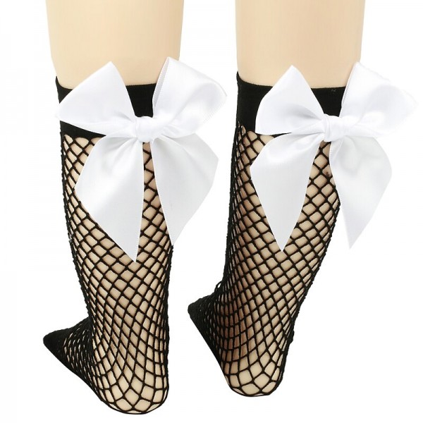 Kids Girls' Socks White fishnet stockings / pink knot Black fishnet stockings / rose red knot White fishnet stockings / purple knot Solid Color Hole Summer Spring Cute School 1-12 Years Kids Girls' Socks White fishnet stockings / pink knot Black fishnet stockings / rose red knot White fishnet stockings / purple knot Solid Color Hole Summer Spring Cute School 1-12 Years