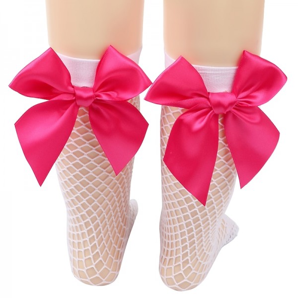 Kids Girls' Socks White fishnet stockings / pink knot Black fishnet stockings / rose red knot White fishnet stockings / purple knot Solid Color Hole Summer Spring Cute School 1-12 Years Kids Girls' Socks White fishnet stockings / pink knot Black fishnet stockings / rose red knot White fishnet stockings / purple knot Solid Color Hole Summer Spring Cute School 1-12 Years