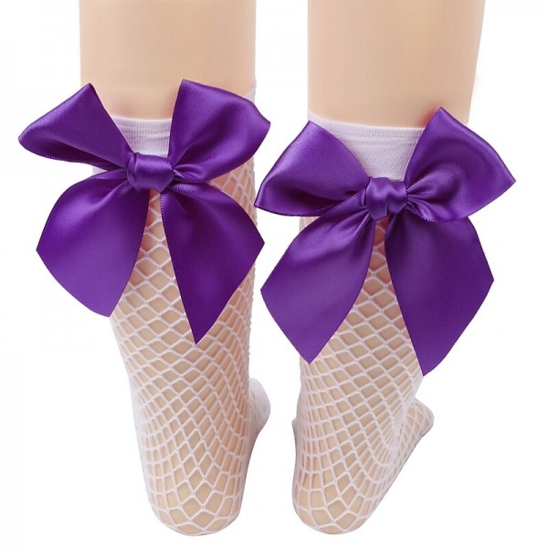 Kids Girls' Socks White fishnet stockings / pink knot Black fishnet stockings / rose red knot White fishnet stockings / purple knot Solid Color Hole Summer Spring Cute School 1-12 Years Kids Girls' Socks White fishnet stockings / pink knot Black fishnet stockings / rose red knot White fishnet stockings / purple knot Solid Color Hole Summer Spring Cute School 1-12 Years