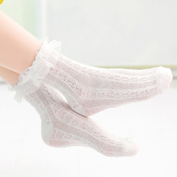 Kids Girls' 5 Pairs Socks 1273 black (small lace) Bear (pink) large lace 1273 white (medium lace) Solid Color Lace Trims Summer Spring Cute School 3-12 Years Kids Girls' 5 Pairs Socks 1273 black (small lace) Bear (pink) large lace 1273 white (medium lace) Solid Color Lace Trims Summer Spring Cute School 3-12 Years