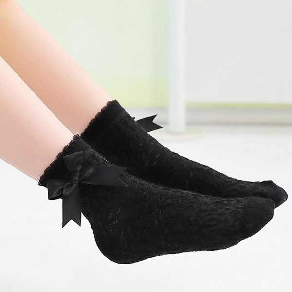 Kids Girls' 5 Pairs Socks 1273 black (small lace) Bear (pink) large lace 1273 white (medium lace) Solid Color Lace Trims Summer Spring Cute School 3-12 Years Kids Girls' 5 Pairs Socks 1273 black (small lace) Bear (pink) large lace 1273 white (medium lace) Solid Color Lace Trims Summer Spring Cute School 3-12 Years