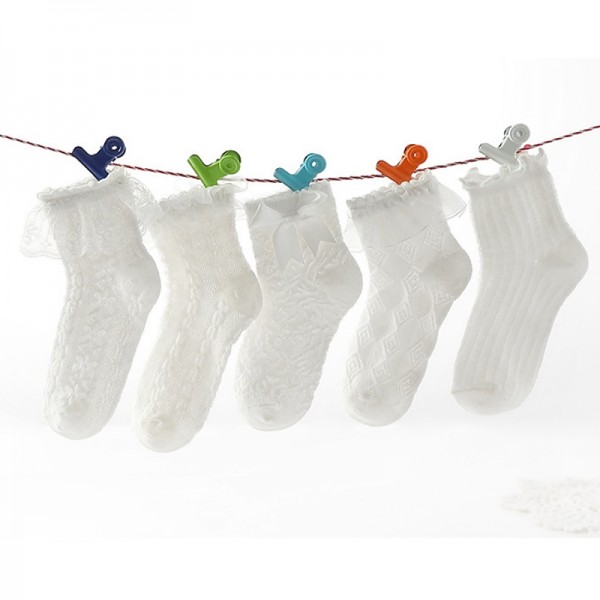 Kids Girls' 5 Pairs Socks 1273 black (small lace) Bear (pink) large lace 1273 white (medium lace) Solid Color Lace Trims Summer Spring Cute School 3-12 Years Kids Girls' 5 Pairs Socks 1273 black (small lace) Bear (pink) large lace 1273 white (medium lace) Solid Color Lace Trims Summer Spring Cute School 3-12 Years