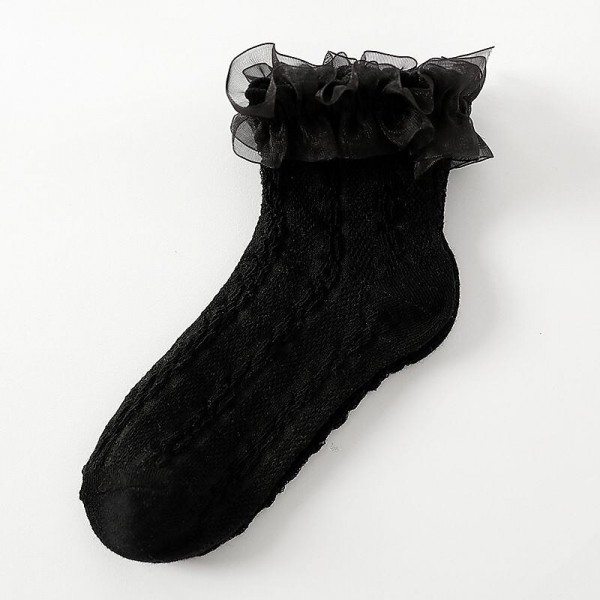 Kids Girls' 5 Pairs Socks 1273 black (small lace) Bear (pink) large lace 1273 white (medium lace) Solid Color Lace Trims Summer Spring Cute School 3-12 Years Kids Girls' 5 Pairs Socks 1273 black (small lace) Bear (pink) large lace 1273 white (medium lace) Solid Color Lace Trims Summer Spring Cute School 3-12 Years