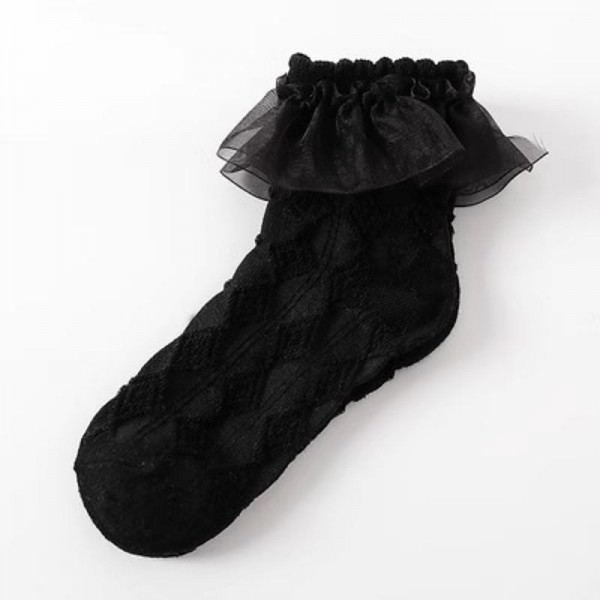 Kids Girls' 5 Pairs Socks 1273 black (small lace) Bear (pink) large lace 1273 white (medium lace) Solid Color Lace Trims Summer Spring Cute School 3-12 Years Kids Girls' 5 Pairs Socks 1273 black (small lace) Bear (pink) large lace 1273 white (medium lace) Solid Color Lace Trims Summer Spring Cute School 3-12 Years