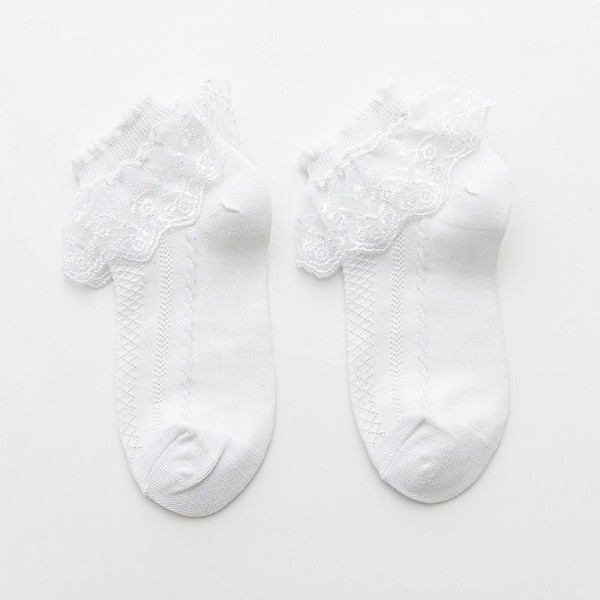 Kids Girls' 5 Pairs Socks 1273 black (small lace) Bear (pink) large lace 1273 white (medium lace) Solid Color Lace Trims Summer Spring Cute School 3-12 Years Kids Girls' 5 Pairs Socks 1273 black (small lace) Bear (pink) large lace 1273 white (medium lace) Solid Color Lace Trims Summer Spring Cute School 3-12 Years