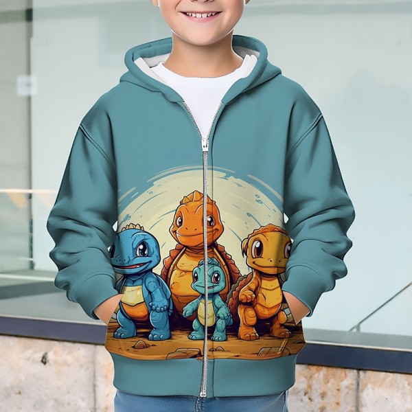 Boys 3D Dinosaur Hoodie Coat Outerwear Long Sleeve 3D Print Fall Winter Fashion Streetwear Cool Polyester Kids 3-12 Years Outdoor Casual Daily Regular Fit Boys 3D Dinosaur Hoodie Coat Outerwear Long Sleeve 3D Print Fall Winter Fashion Streetwear Cool Polyester Kids 3-12 Years Outdoor Casual Daily Regular Fit