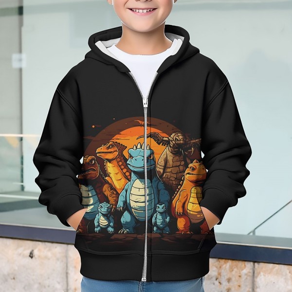 Boys 3D Dinosaur Hoodie Coat Outerwear Long Sleeve 3D Print Fall Winter Fashion Streetwear Cool Polyester Kids 3-12 Years Outdoor Casual Daily Regular Fit Boys 3D Dinosaur Hoodie Coat Outerwear Long Sleeve 3D Print Fall Winter Fashion Streetwear Cool Polyester Kids 3-12 Years Outdoor Casual Daily Regular Fit