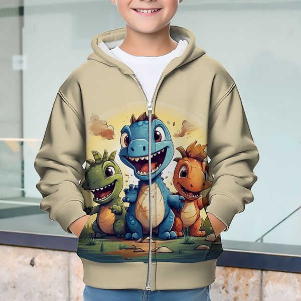 Boys 3D Dinosaur Hoodie Coat Outerwear Long Sleeve 3D Print Fall Winter Fashion Streetwear Cool Polyester Kids 3-12 Years Outdoor Casual Daily Regular Fit Boys 3D Dinosaur Hoodie Coat Outerwear Long Sleeve 3D Print Fall Winter Fashion Streetwear Cool Polyester Kids 3-12 Years Outdoor Casual Daily Regular Fit