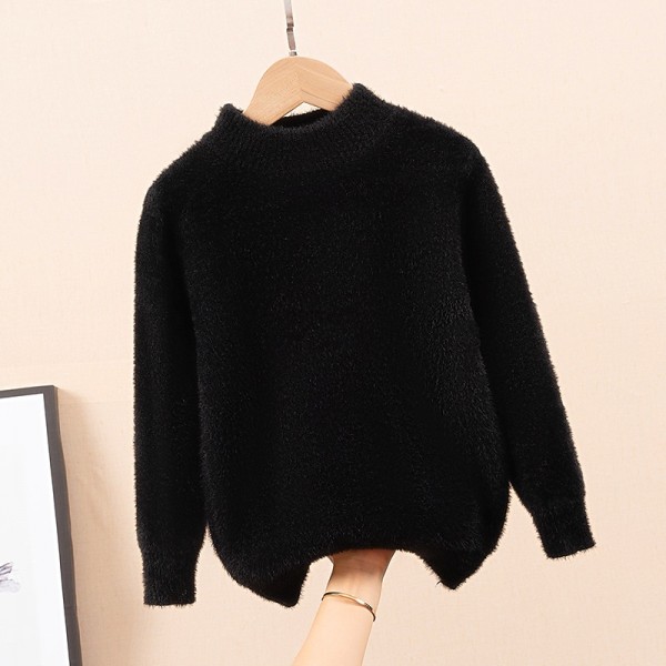 Kids Girls' Sweater Solid Color School Other Prints Long Sleeve Crewneck Active 3-13 Years Spring Black Yellow Pink Kids Girls' Sweater Solid Color School Other Prints Long Sleeve Crewneck Active 3-13 Years Spring Black Yellow Pink